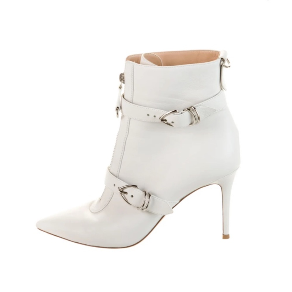 Gianvito Rossi white leather ankle boots US 11 IT 41
